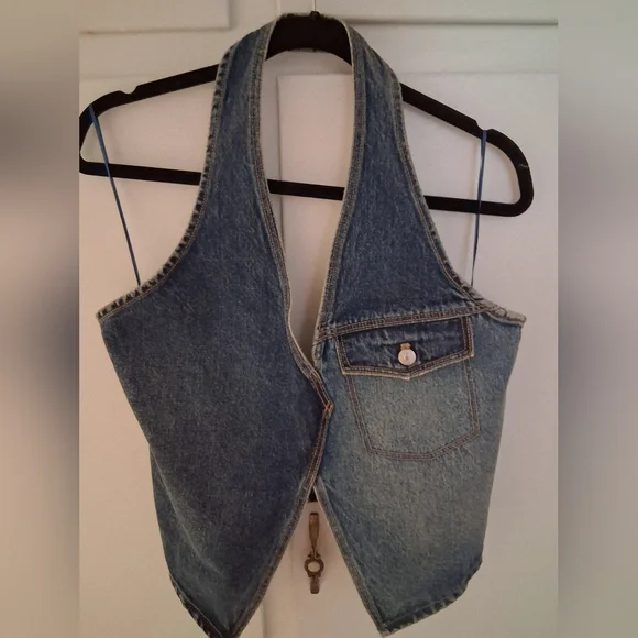 Zara Blue Denim Vest Top - Picture 1 of 3